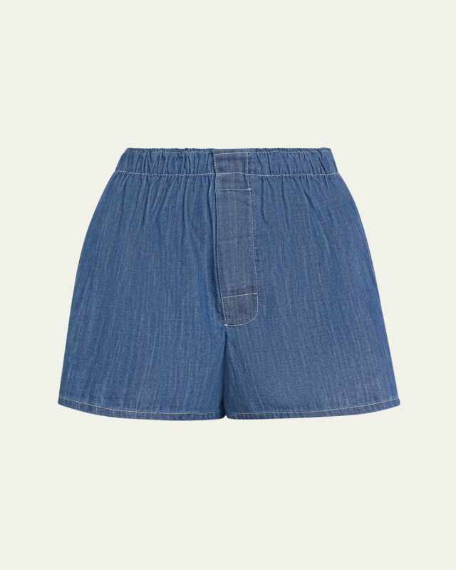 Cotton Denim Boxer Shorts